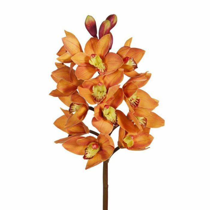 Artificial Plants & Flowers |  Artificial Cymbidium Orchid Orange Artificial Plants & Flowers Artificial Plants & Flowers