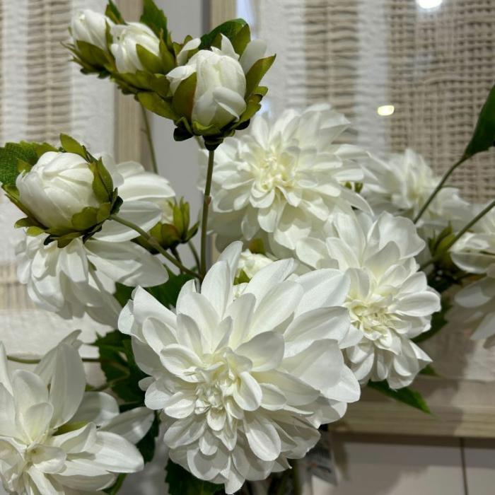 Artificial Plants & Flowers |  Artificial Dahlia Pompon White Artificial Plants & Flowers Artificial Plants & Flowers