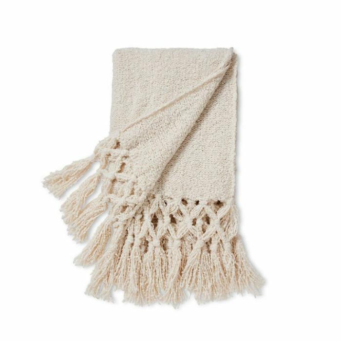 Cushions |  Ava Tasseled Boucle Throw Cream Cushions Cream