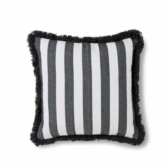 Cushions |  Carlton Charcoal Stripe Cushion Cushions Charcoal