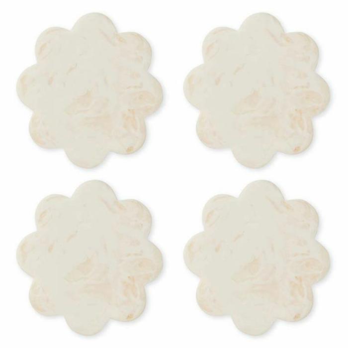 Home Accessories |  Aries Cream Scallop Coaster Set Of 4 Home Accessories Home Accessories