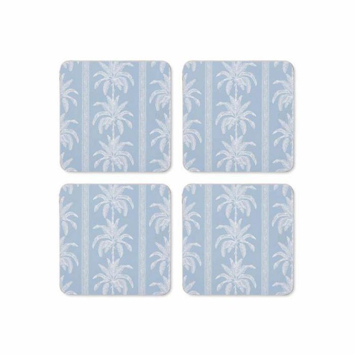 Home Accessories |  Banana Tree Square Coaster Set 4 Home Accessories Blue