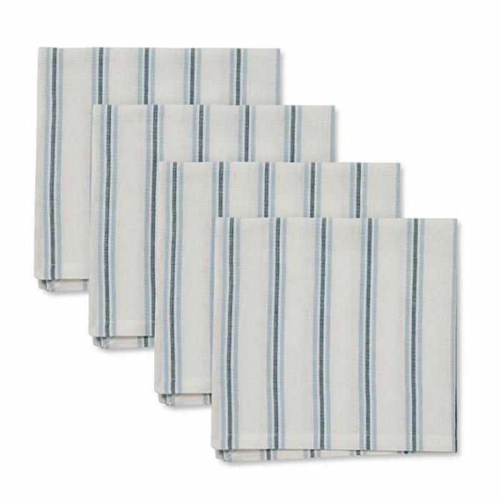 Home Accessories |  Capri Blue Stripe Napkin Set 4 Home Accessories Blue