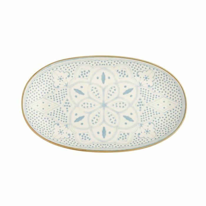 Home Accessories |  Ceramic Oval Dish Blue Home Accessories Blue