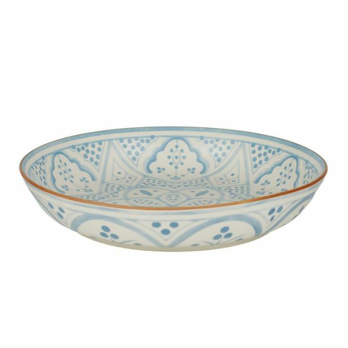 Home Accessories |  Ceramic Shallow Bowl Blue Home Accessories Blue