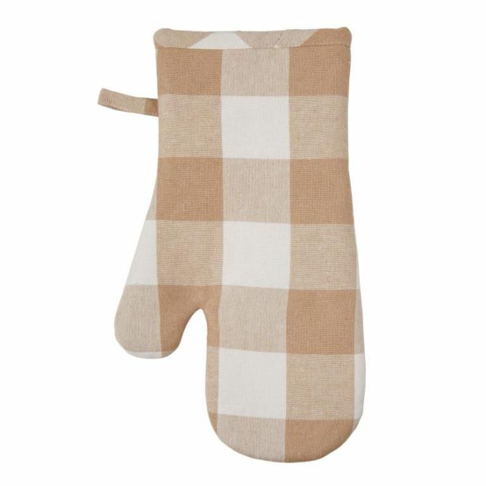 Home Accessories |  Check Oven Glove Taupe Home Accessories Home Accessories