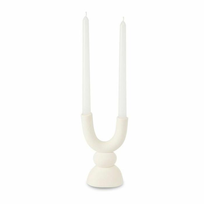 Home Accessories |  Double Candle Holder White Home Accessories Home Accessories