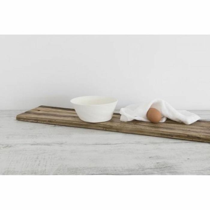 Home Accessories |  Flax Linen Short Bowl White Home Accessories Home Accessories