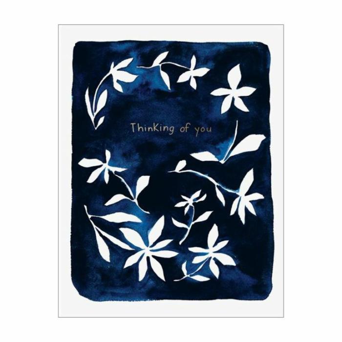 Home Accessories |  Indigo Flowers Foil Card Home Accessories Home Accessories