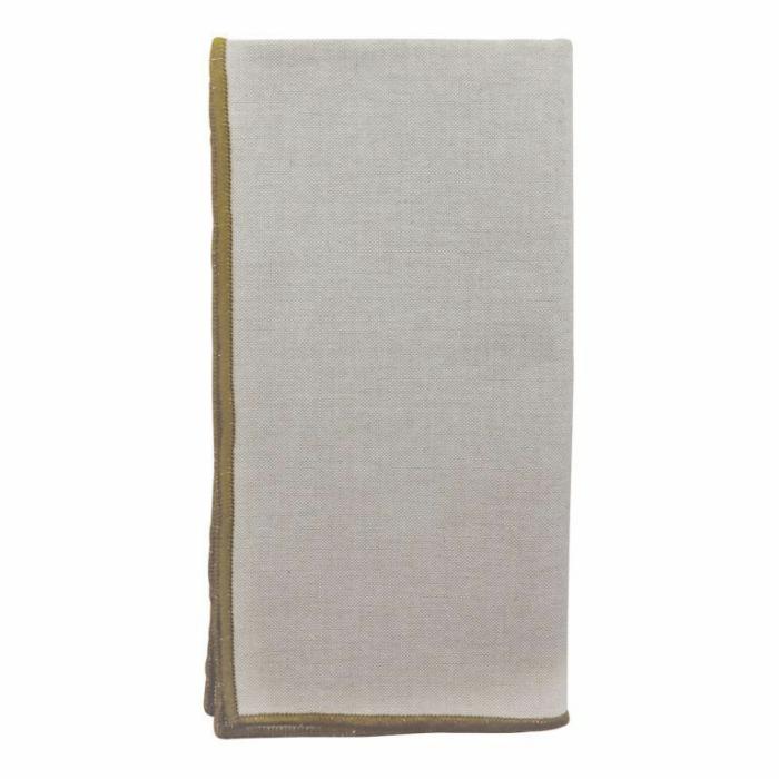 Home Accessories |  Jetty Embroidered Napkin Set In Mustard/Oatmeal Home Accessories Home Accessories