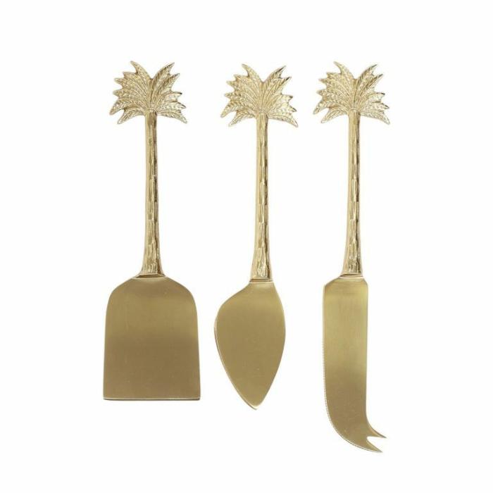 Home Accessories |  Kona Brass Cheese Knives Set Of 3 Gold Home Accessories Gold