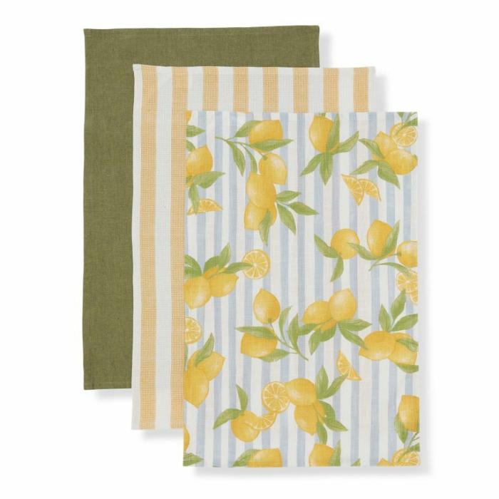 Home Accessories |  Lemon Stripe Tea Towel Set Of 3 Home Accessories Home Accessories