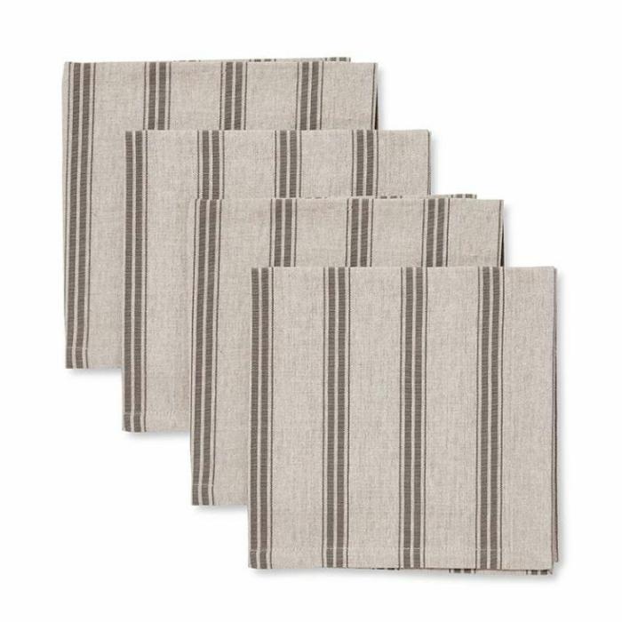 Home Accessories |  Macedon Charcoal Stripe Napkin Home Accessories Charcoal