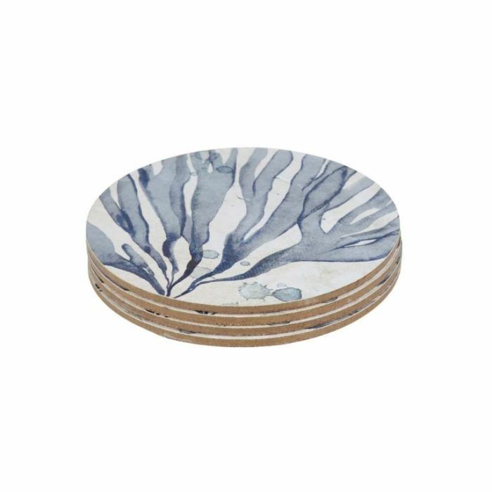 Home Accessories |  Mackay Round Cork Coasters Set Of 4 Blue Home Accessories Blue