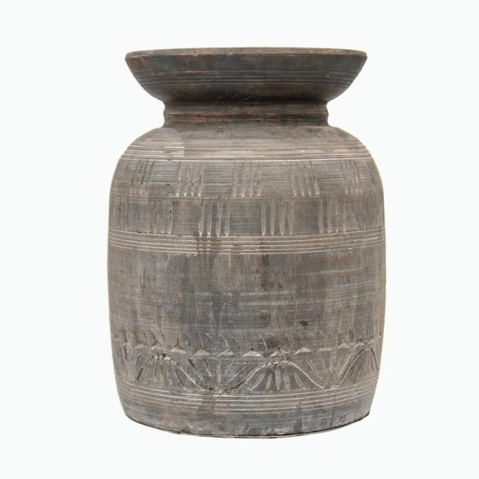 Home Accessories |  Makira Timber Vase Black Home Accessories Black