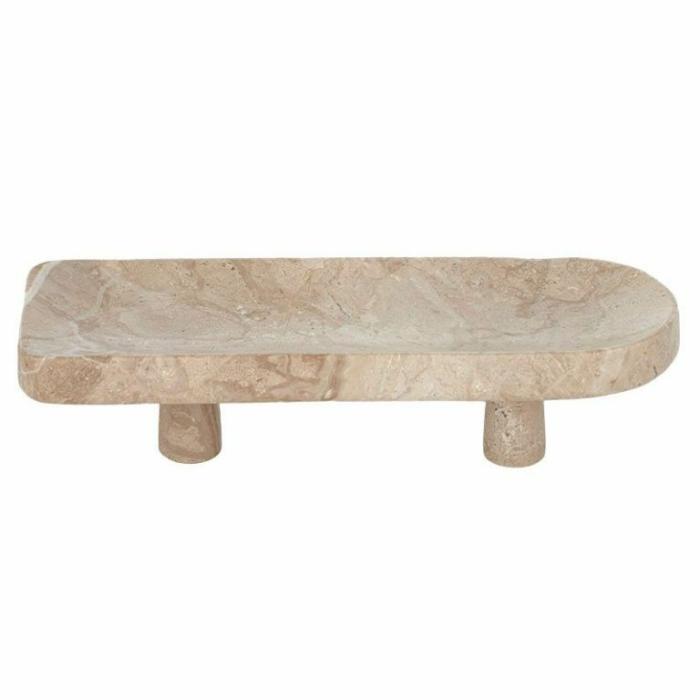 Home Accessories |  Marble Foot Platter Beige Home Accessories Beige