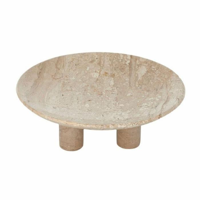 Home Accessories |  Marble Round Foot Plate Beige Home Accessories Beige