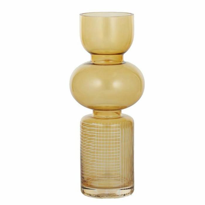 Home Accessories |  Matar Glass Vase Amber Home Accessories Gold