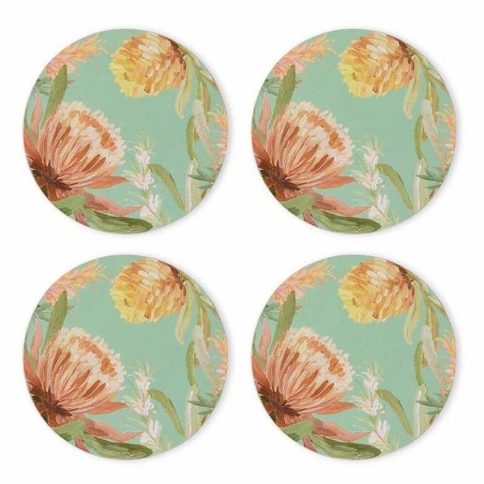 Home Accessories |  Moama Green Round Coaster Set Of 4 Home Accessories Home Accessories