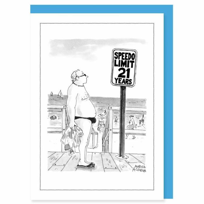 Home Accessories |  New Yorker Speedo Limit Greeting Card Home Accessories Home Accessories