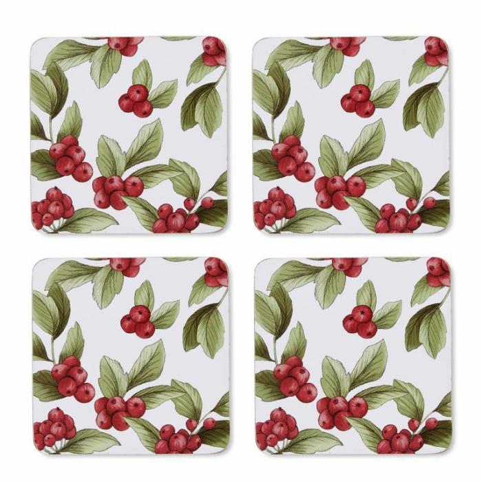 Home Accessories |  Noelle Red Square Coaster Set Of 4 Home Accessories Home Accessories