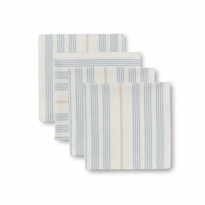 Home Accessories |  Noosa Blue Taupe Stripe Napkin Set Home Accessories Blue