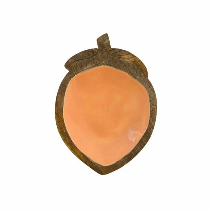 Home Accessories |  Pesche Wood & Enamel Dish Peach Home Accessories Home Accessories