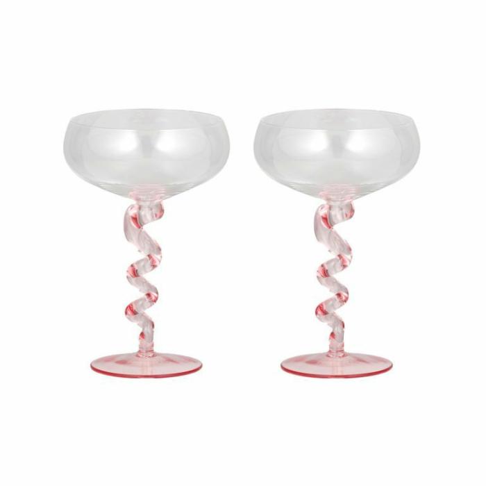 Home Accessories |  Spirale Coupe Glasses Set Of 2 Pink Home Accessories Home Accessories