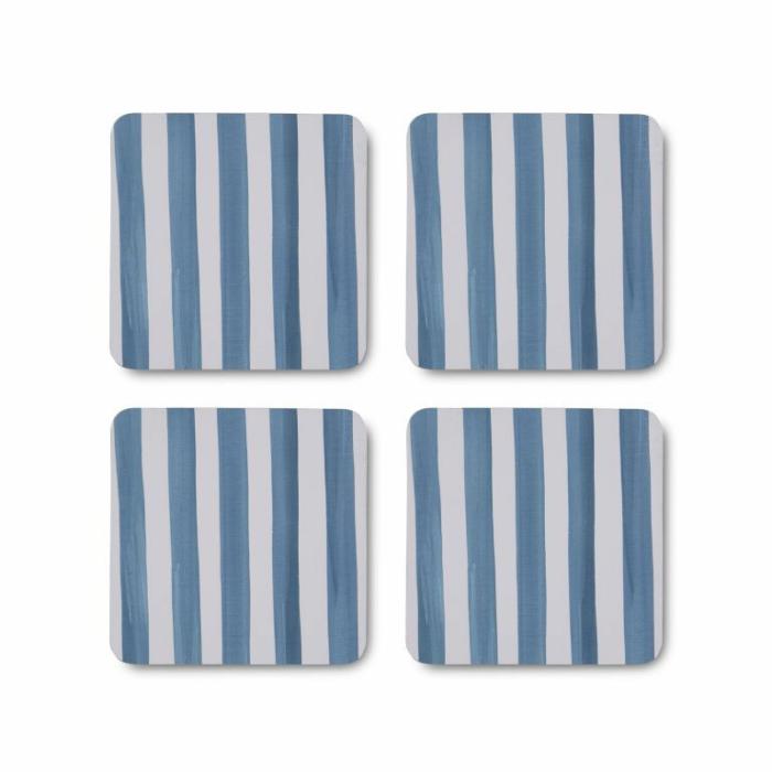 Home Accessories |  Taylor Stripe Blue Coaster Set Home Accessories Blue