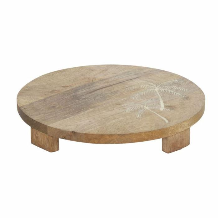 Home Accessories |  Wood Inlay Footed Board Home Accessories Home Accessories