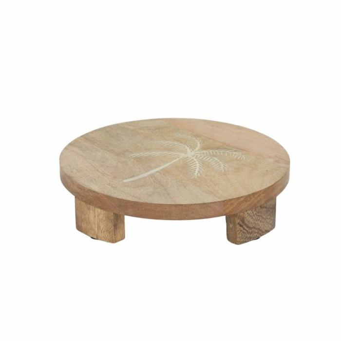 Home Accessories |  Wood Inlay Footed Board Home Accessories Home Accessories