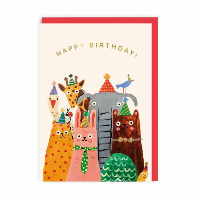 Home Accessories |  Happy Birthday Animals Foil Birthday Card Home Accessories Home Accessories