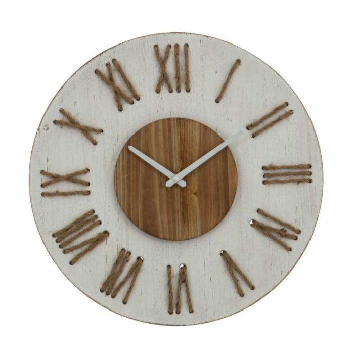 Wall Decor |  Hedland Wall Clock Whitewash/Natural Homewares Wall Decor