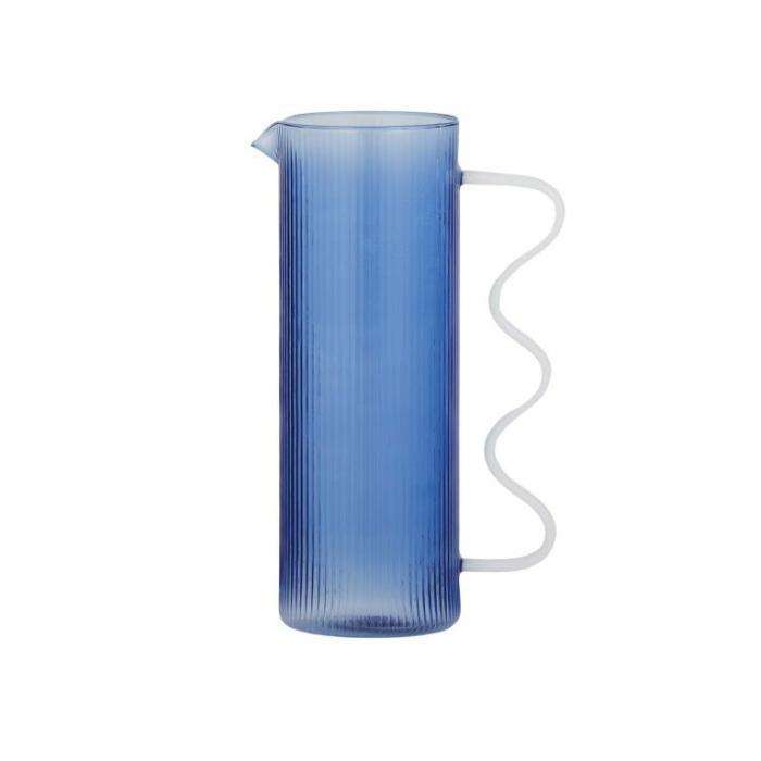 Home Accessories |  Beliza Ribbed Glass Jug Home Accessories Blue