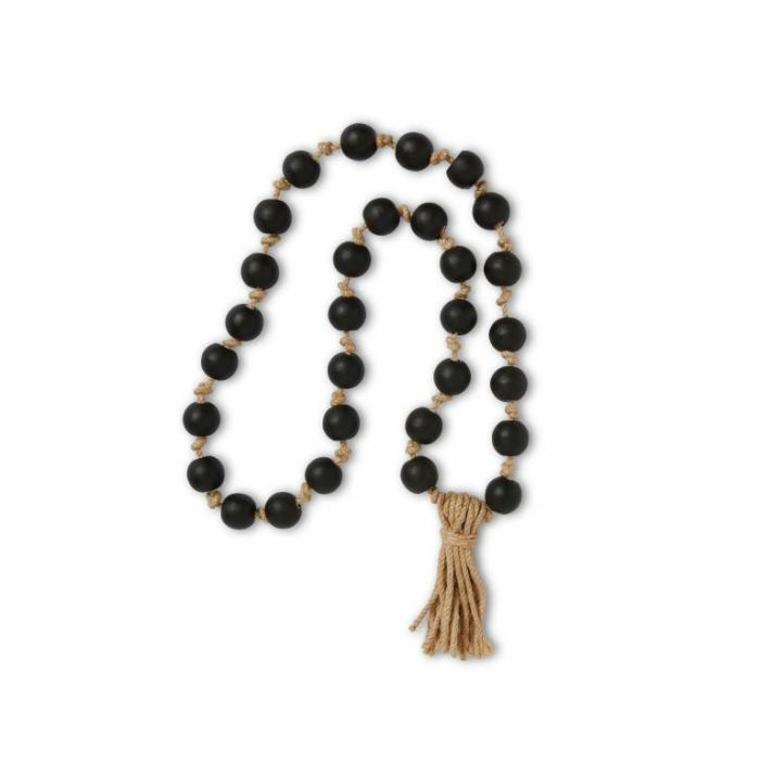 Home Accessories |  Maya Beads With Jute Tassel Black Home Accessories Black