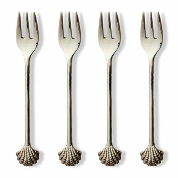 Home Accessories |  Scallop Shell Silver Fork Set Of 4 Home Accessories Home Accessories